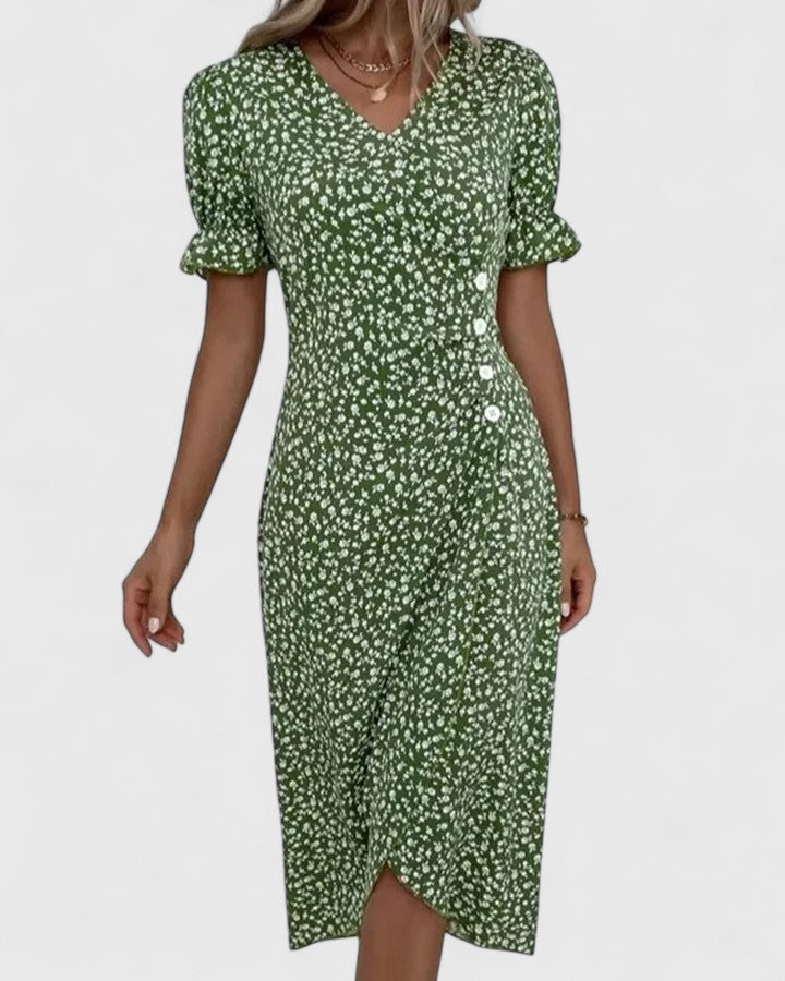 Rosalie | Ditsy Floral Button-Front Summer Dress