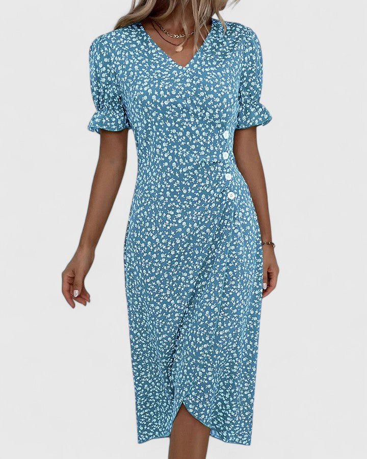 Rosalie | Ditsy Floral Button-Front Summer Dress