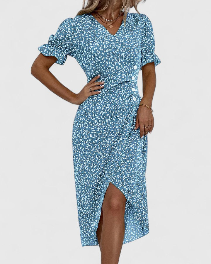 Rosalie | Ditsy Floral Button-Front Summer Dress