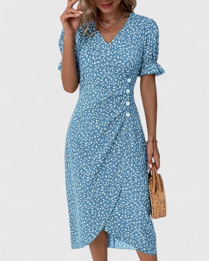 Rosalie | Ditsy Floral Button-Front Summer Dress