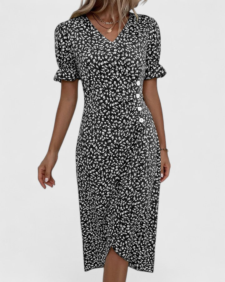 Rosalie | Ditsy Floral Button-Front Summer Dress