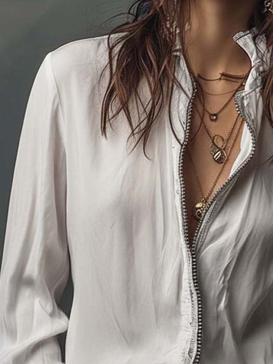 Ophelia | Ruffle Cuff Button-Front Blouse