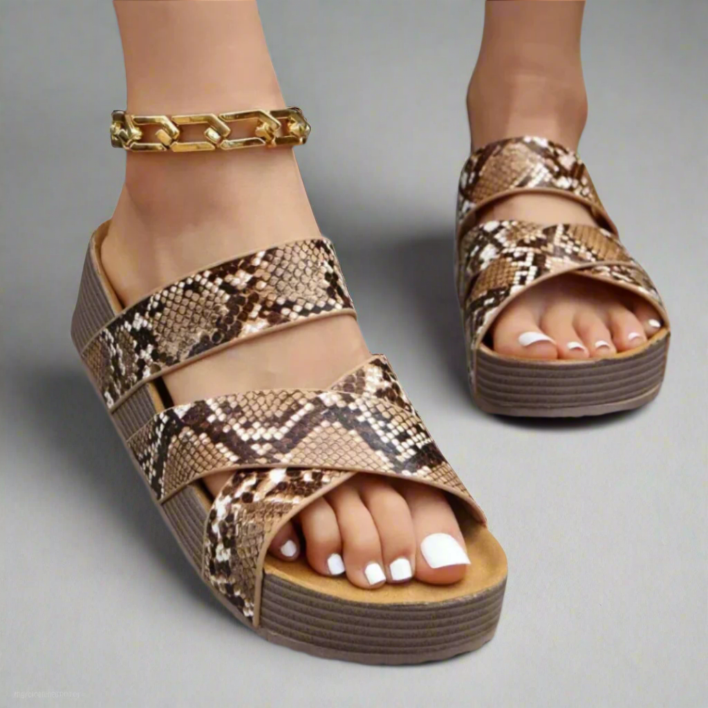 Paloma | Woven Cross-Strap Sandals with Platform Wedge Sole