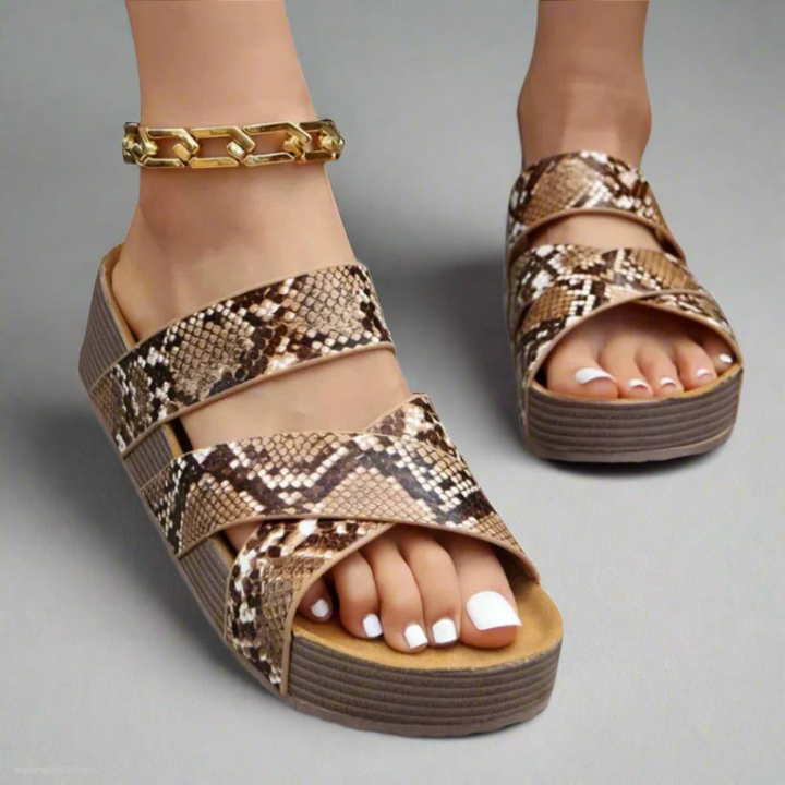 Paloma | Woven Cross-Strap Sandals with Platform Wedge Sole