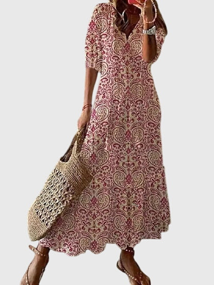 Anaia | Ikat Print Tassel-Tie Summer Dress