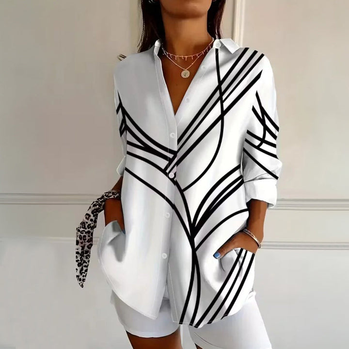 Linea | Abstract Graphic Print Tunic Blouse