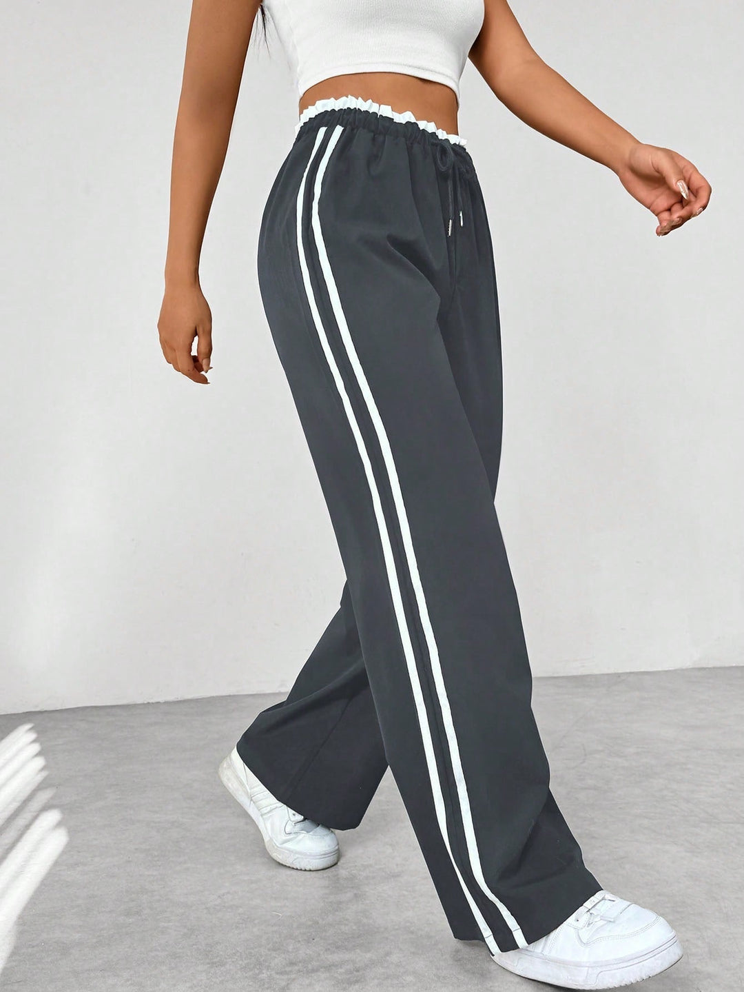 Nadia | Women's Sweatpants – Wide-Leg Elastic Waist Joggers