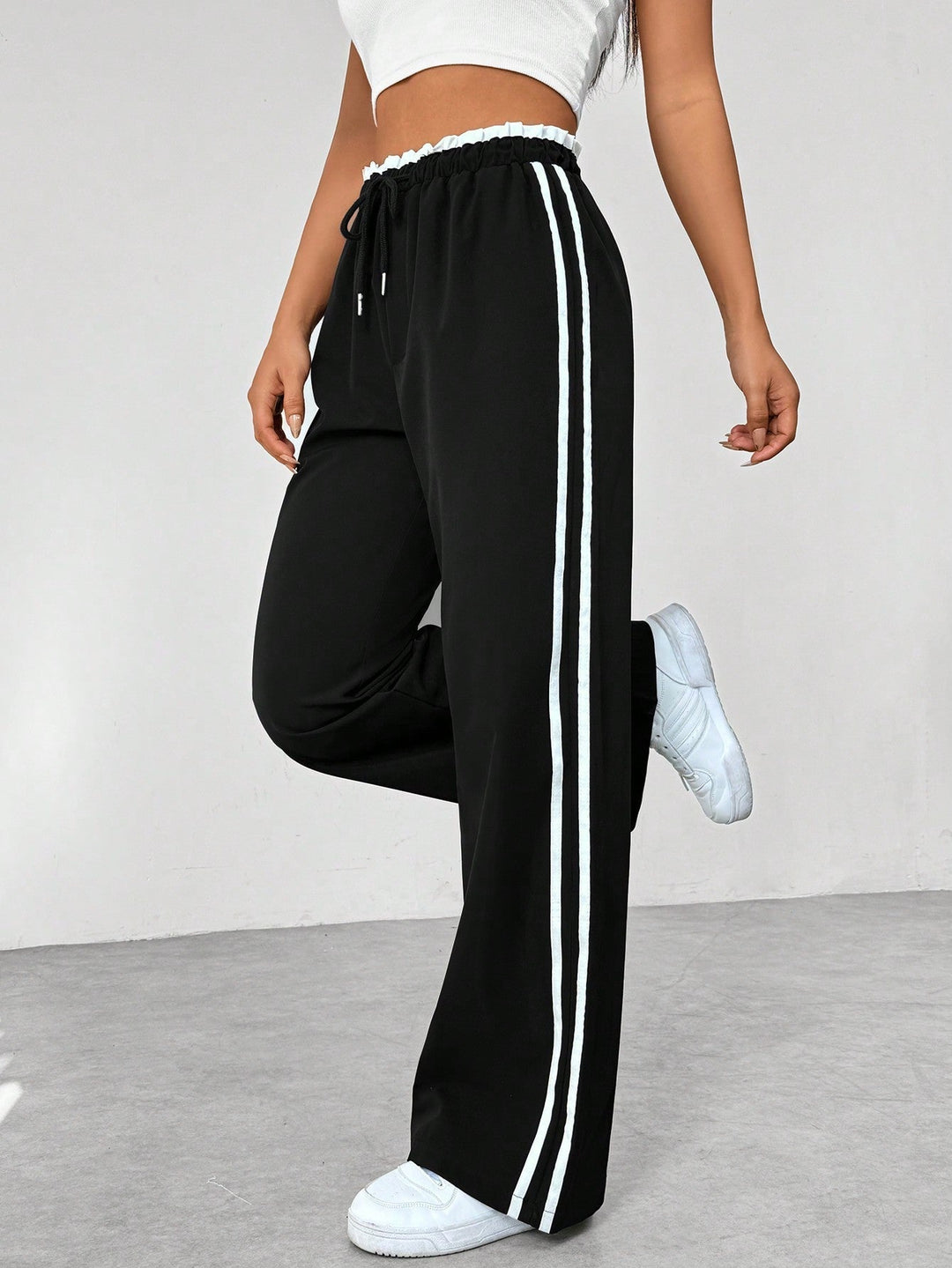 Nadia | Women's Sweatpants – Wide-Leg Elastic Waist Joggers