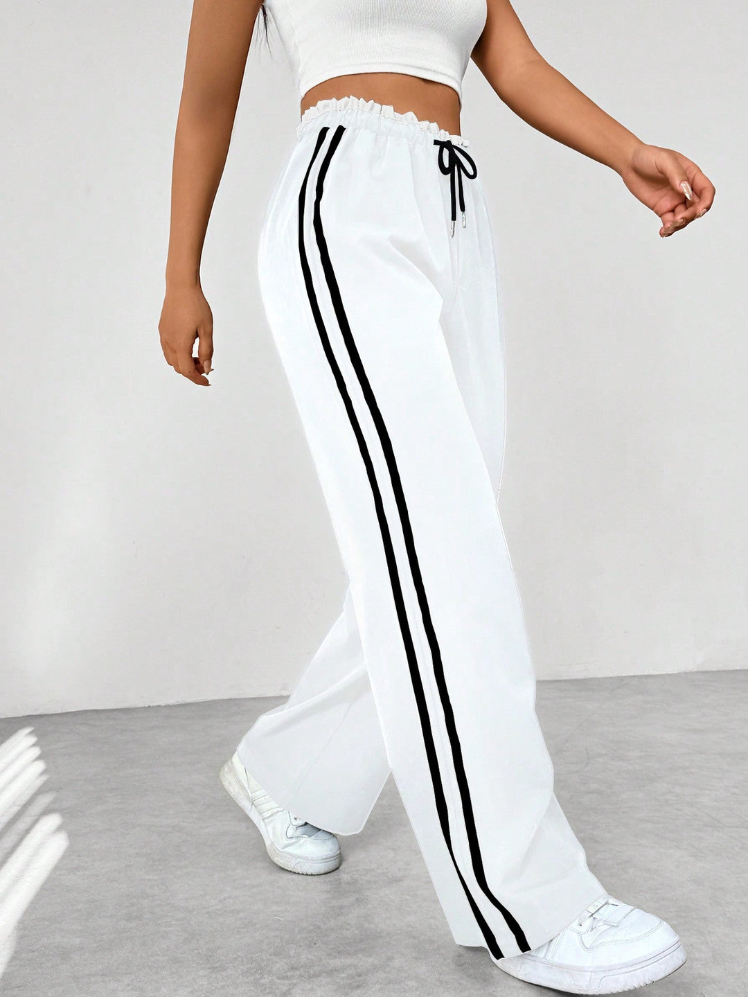 Nadia | Women's Sweatpants – Wide-Leg Elastic Waist Joggers