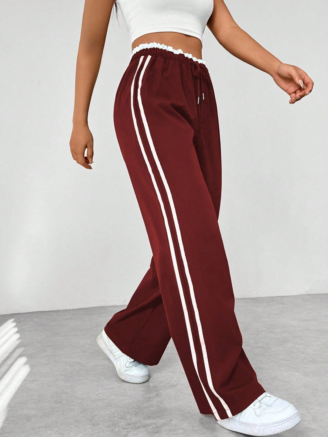 Nadia | Women's Sweatpants – Wide-Leg Elastic Waist Joggers