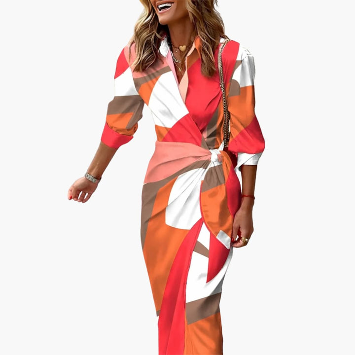 Sorrento | Bold Stripe Wrap Shirt Midi Dress