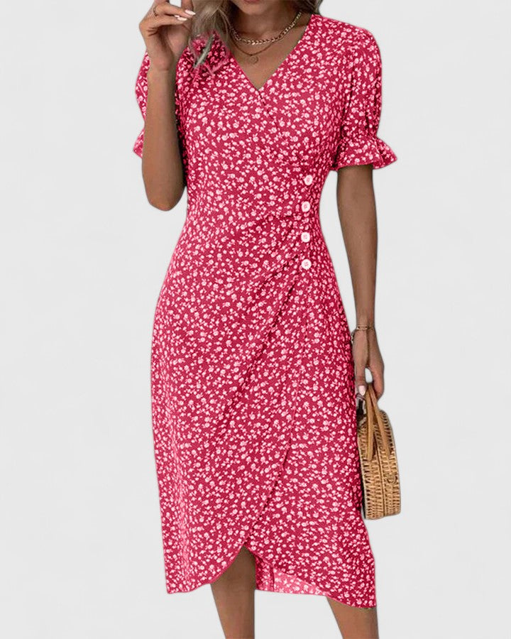 Rosalie | Ditsy Floral Button-Front Summer Dress