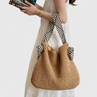 Perpetua | Women's Bag Woven Straw Striped Strap Tote