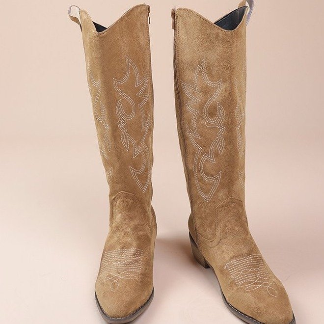 Perdita | Women's Chic Cowboy Knee High Boots – Stylish Pointed Toe Design