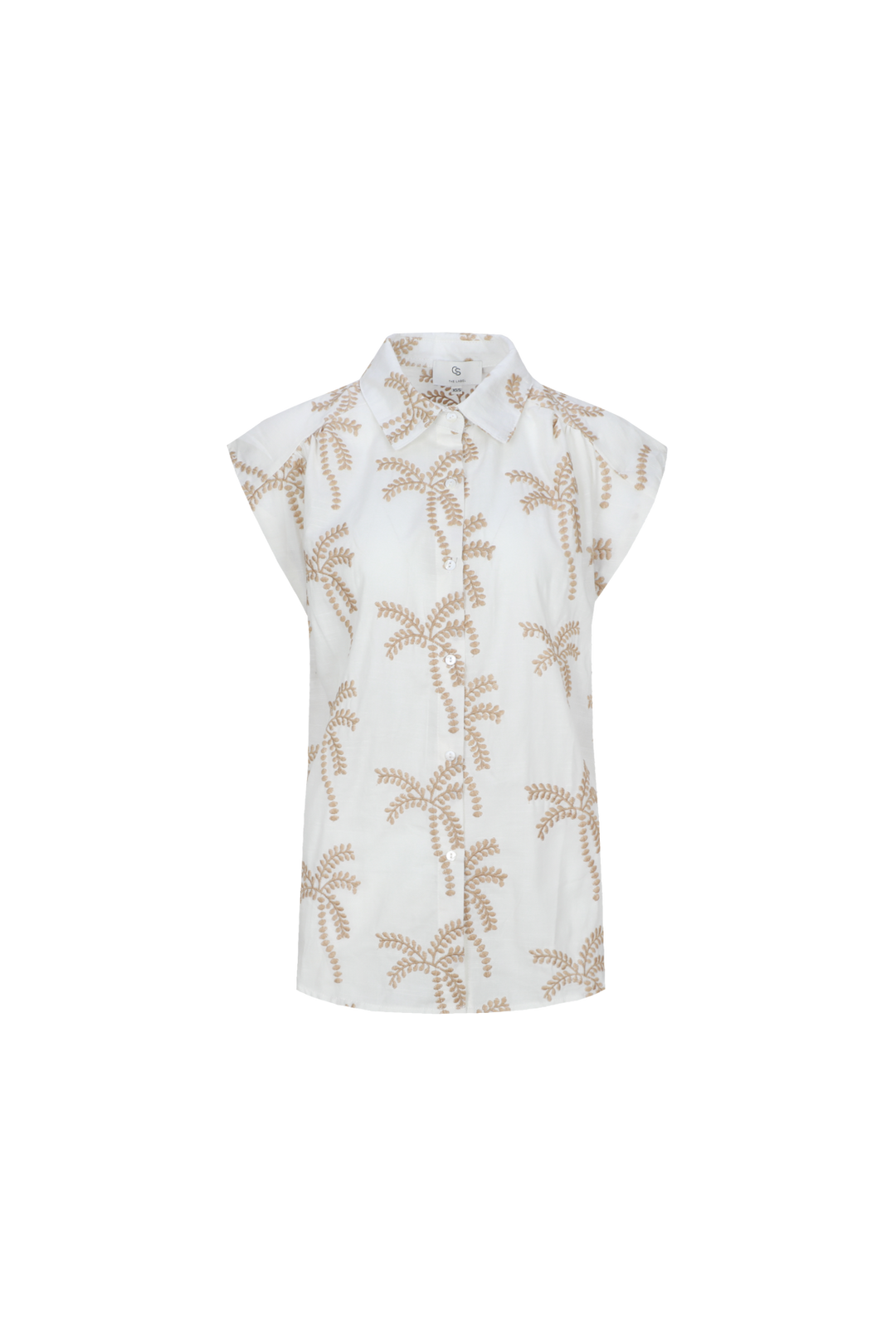 Paloma | Palm Print Sleeveless Tunic Blouse