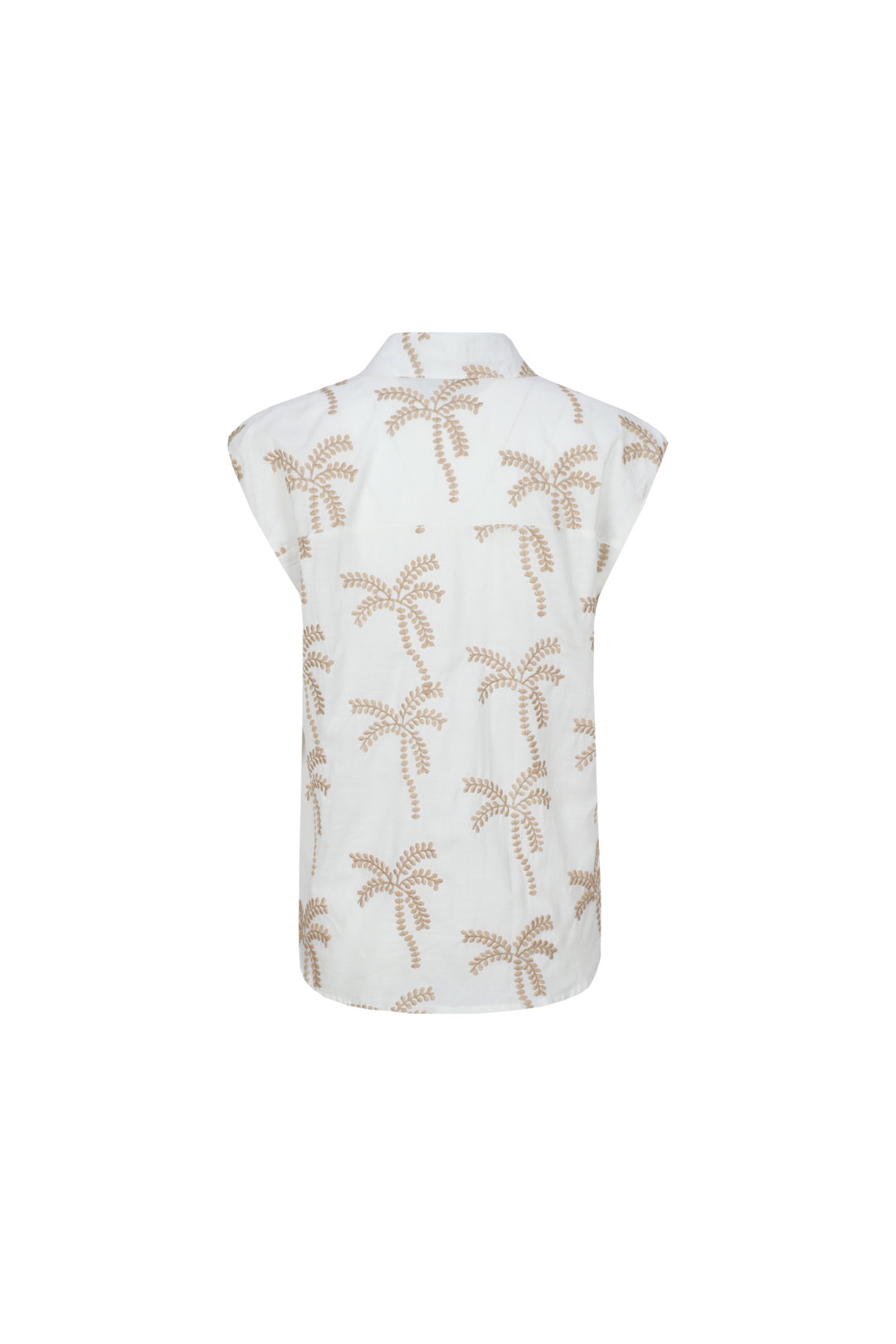 Paloma | Palm Print Sleeveless Tunic Blouse