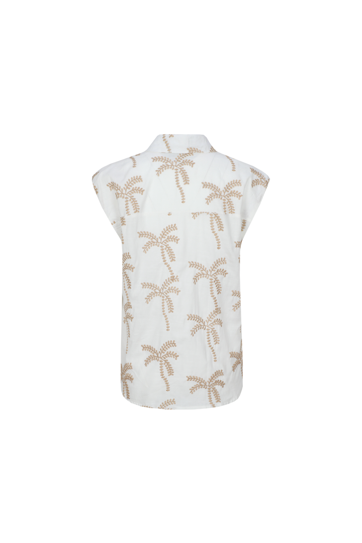 Paloma | Palm Print Sleeveless Tunic Blouse