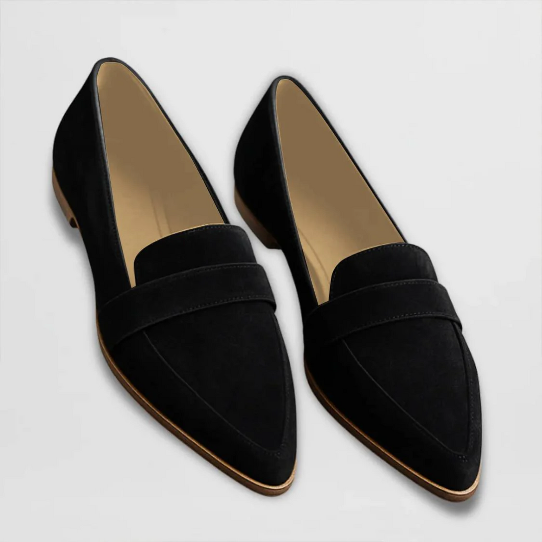 Hadley | Pointed Toe Suede Panel Slip-On Orthopedic Flats