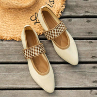 Pippa | Knit Gingham Strap Mary Jane Flats