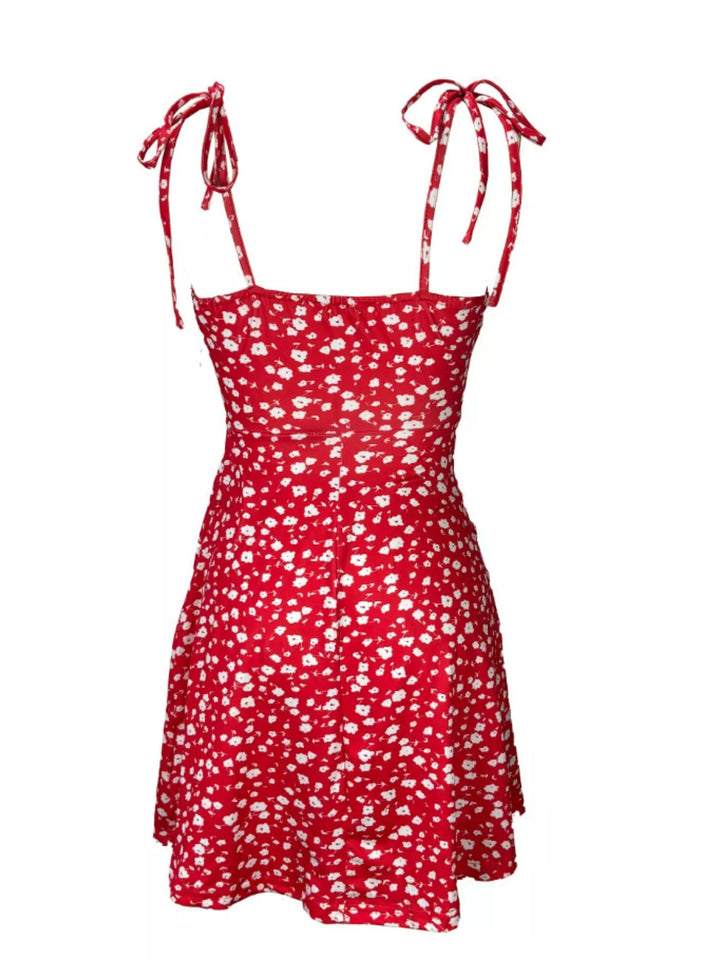 Odette | Women's Tie Strap Square Neck Floral Mini Dress
