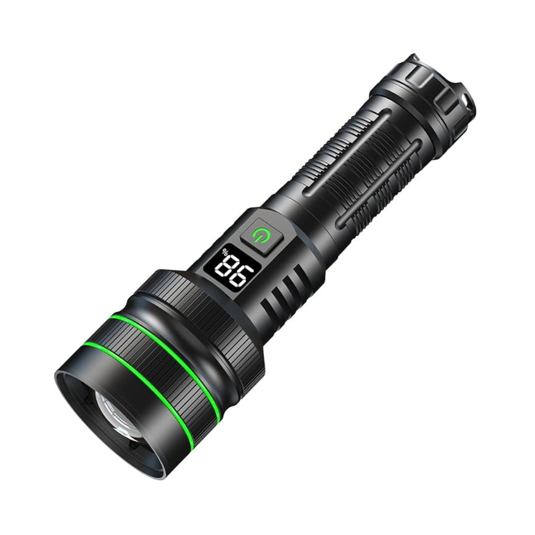 Extremely Bright Zoomable LED Flashlight – IPX67 Waterproof Aircraft Aluminum Flashlight with SOS &amp; Strobe, 4 Brightness Levels – PowerBeam