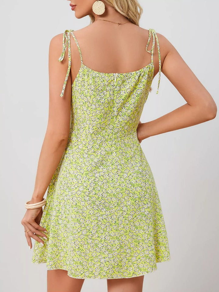 Odette | Women's Tie Strap Square Neck Floral Mini Dress