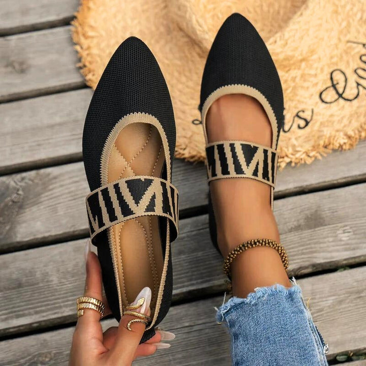 Pippa | Knit Gingham Strap Mary Jane Flats