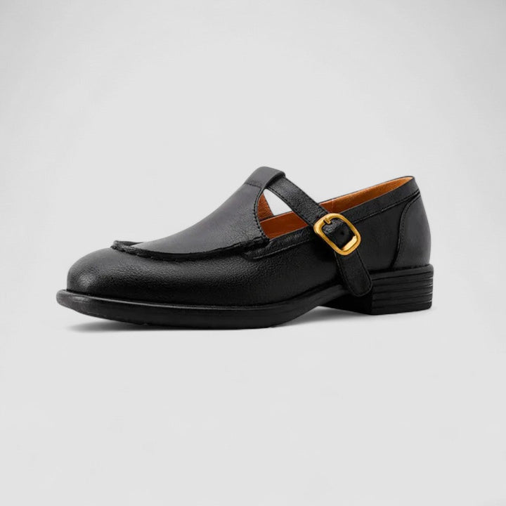 Clover | T-Bar Buckle Leather Mary Jane Flats