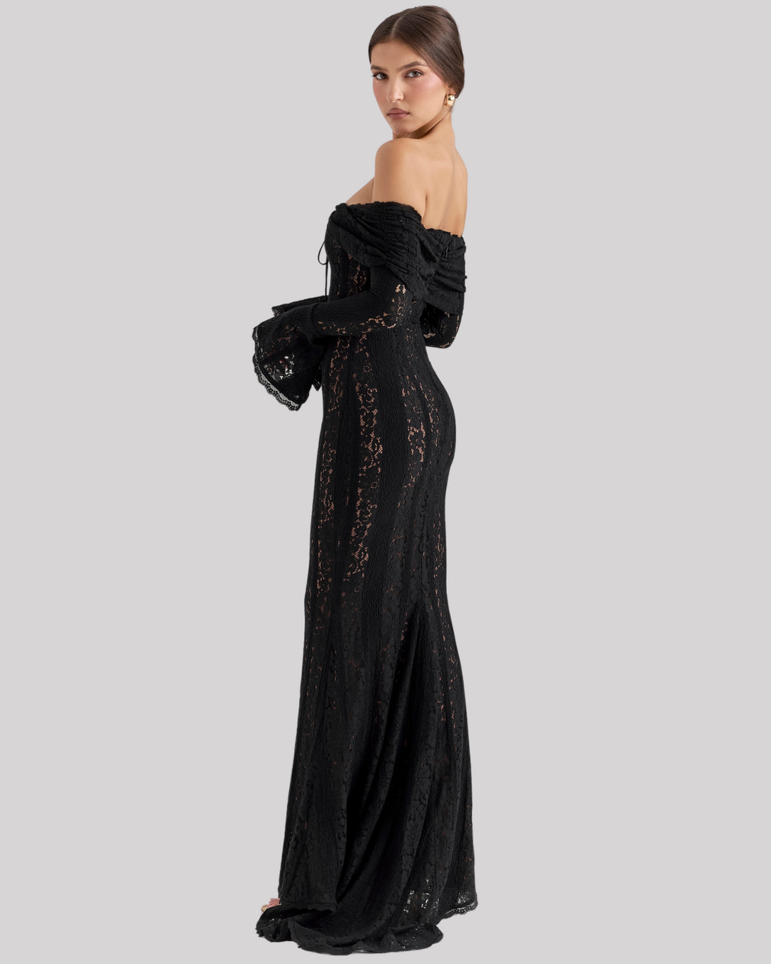 Arabella | Lace Bell Sleeve Off Shoulder Dress