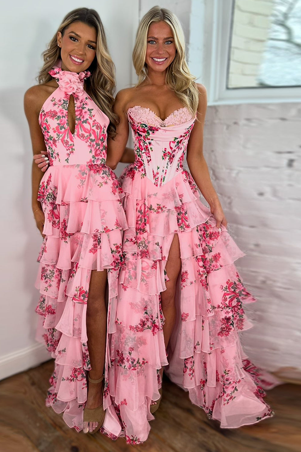 Celestine | Floral Corset Tiered Wedding Guest Dress