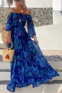 Isadora | Floral Puff Sleeve Off Shoulder Dress