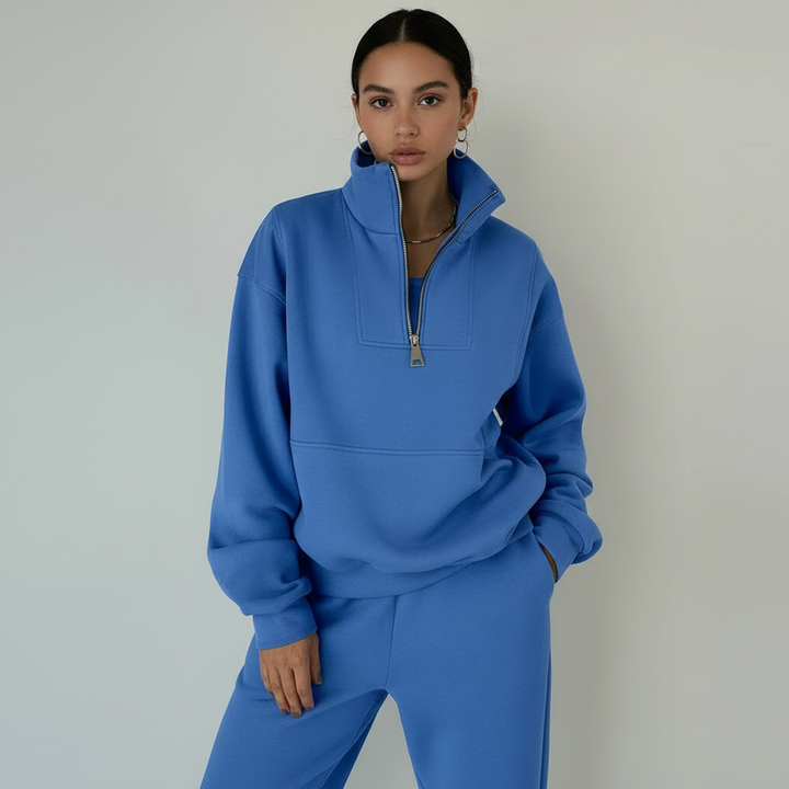 Fabienne | Women's Tracksuit – Half-Zip Sweater & Trousers Two-Piece Set