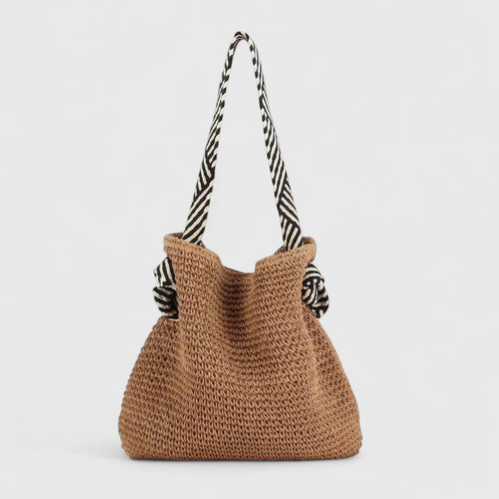 Perpetua | Women's Bag Woven Straw Striped Strap Tote