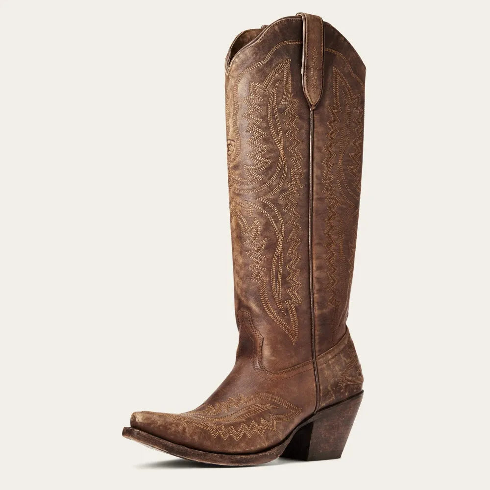 Sabrina | Women's Embroidered Knee High Boots – Western Pointed Toe Style