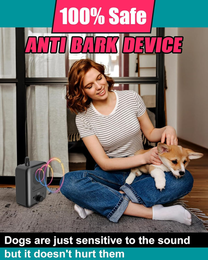 Ultrasonic Anti-Bark Device for Dogs – Rechargeable Bark Control with 50 ft Range, 3 Frequencies, IPX4 – for Yard &amp; Home