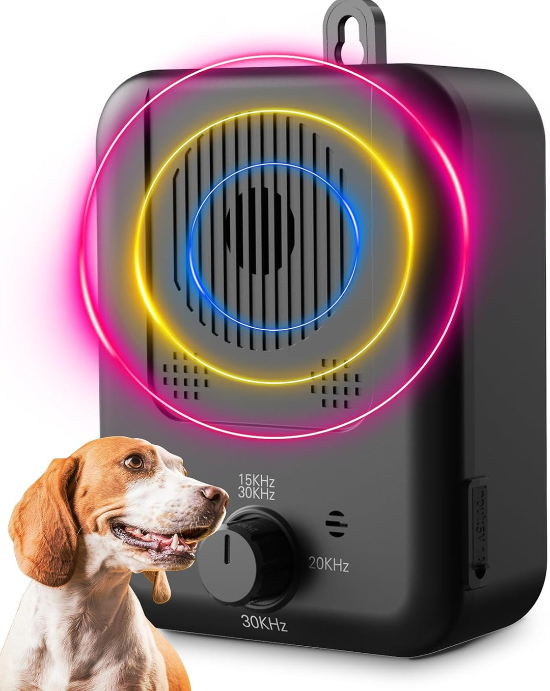 Ultrasonic Anti-Bark Device for Dogs – Rechargeable Bark Control with 50 ft Range, 3 Frequencies, IPX4 – for Yard &amp; Home