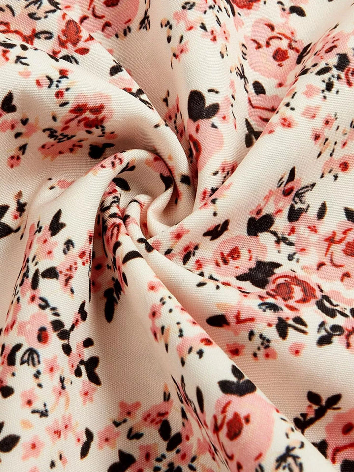 Odette | Women's Tie Strap Square Neck Floral Mini Dress