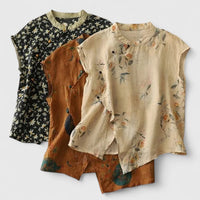 Wren | Women's Floral Print Top with Mandarin Collar