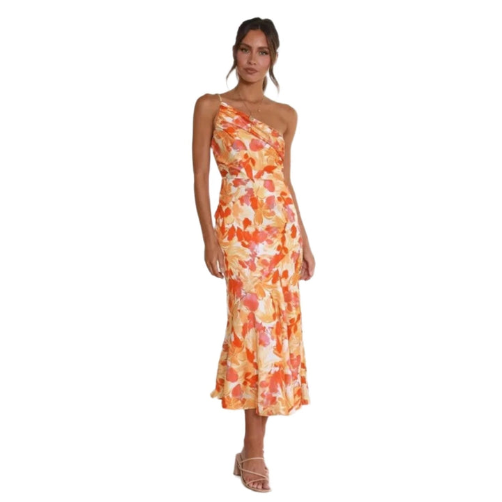 Sienna | Floral Draped One Shoulder Off Shoulder Dress