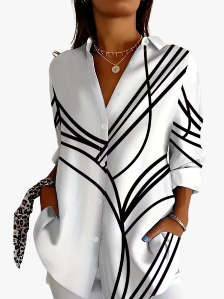 Linea | Abstract Graphic Print Tunic Blouse