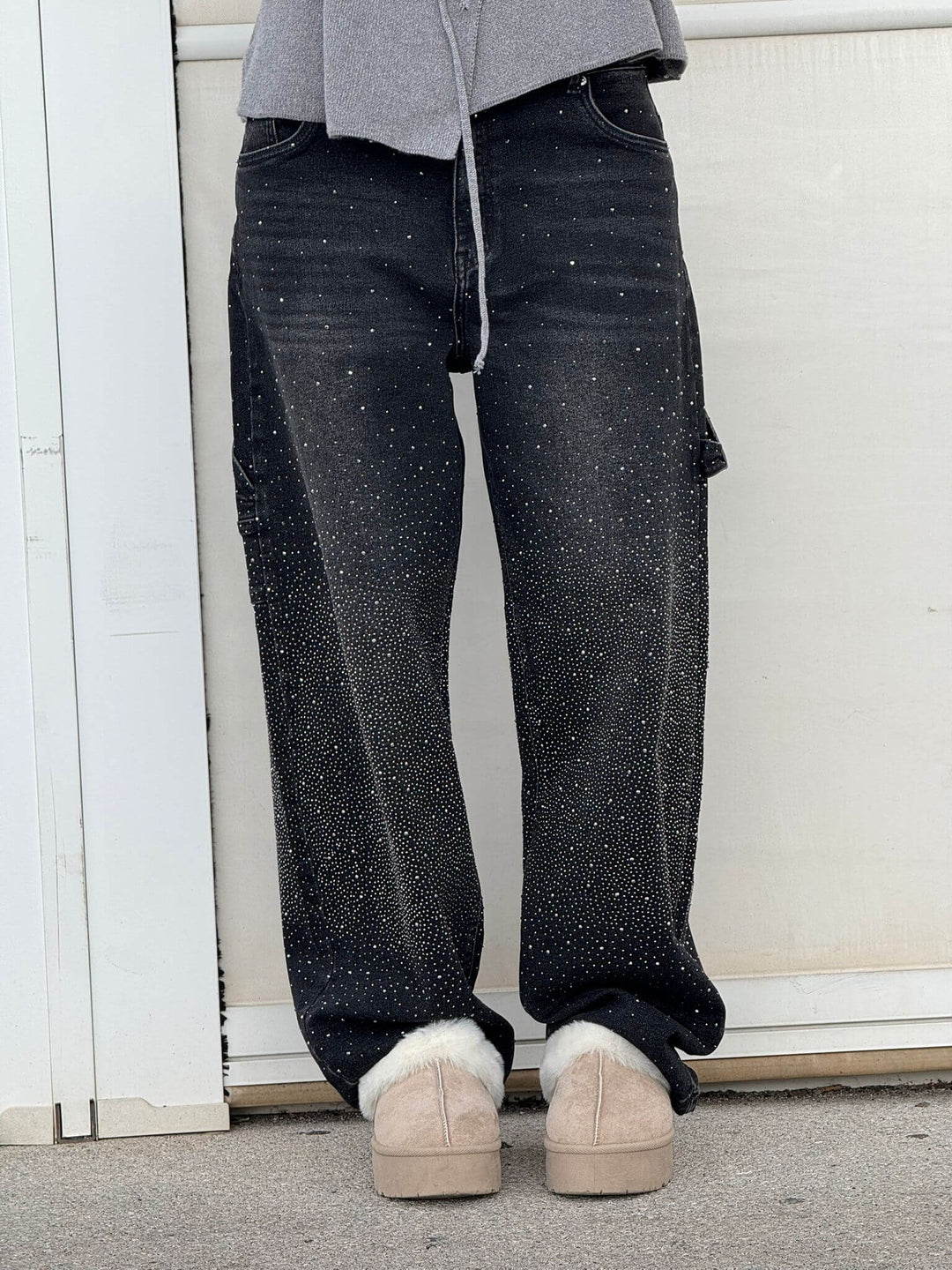 Odessa | Women's Jeans Sparkle Cargo Wide Leg Denim