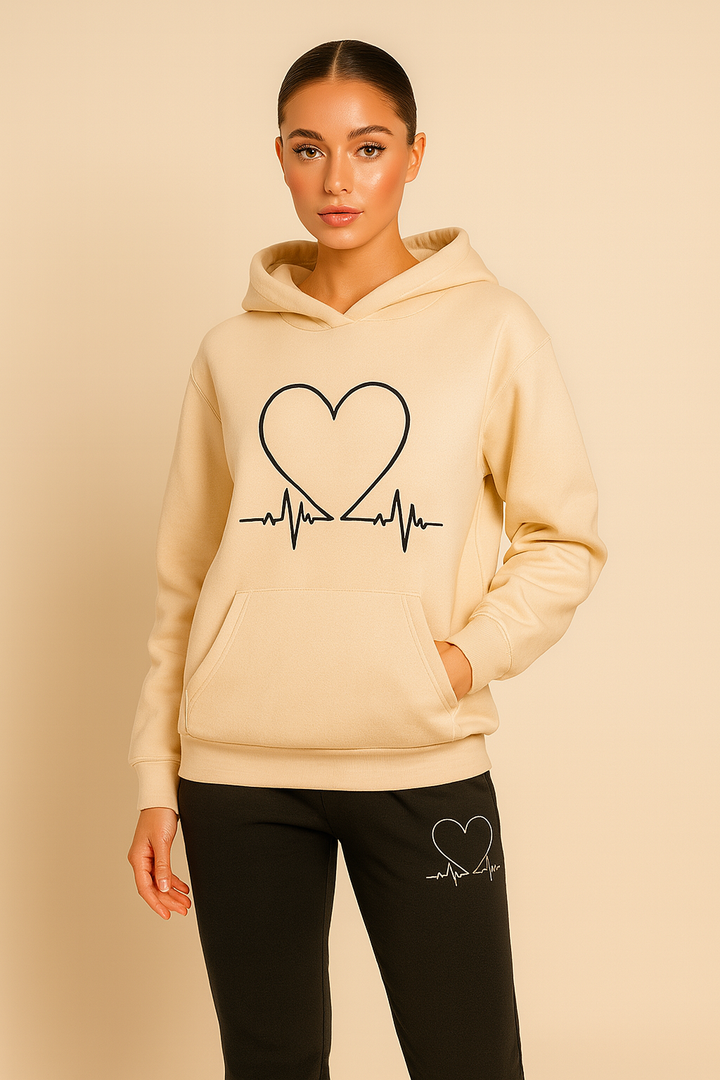 Liselotte | Women's Relaxed Tracksuit – Heart Detail Loungewear Set