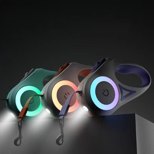 Light-Up Dog Leash with Flashlight – LED Dog Leash up to 16 ft, Visible at Night, 3 Colors – GlowGuard