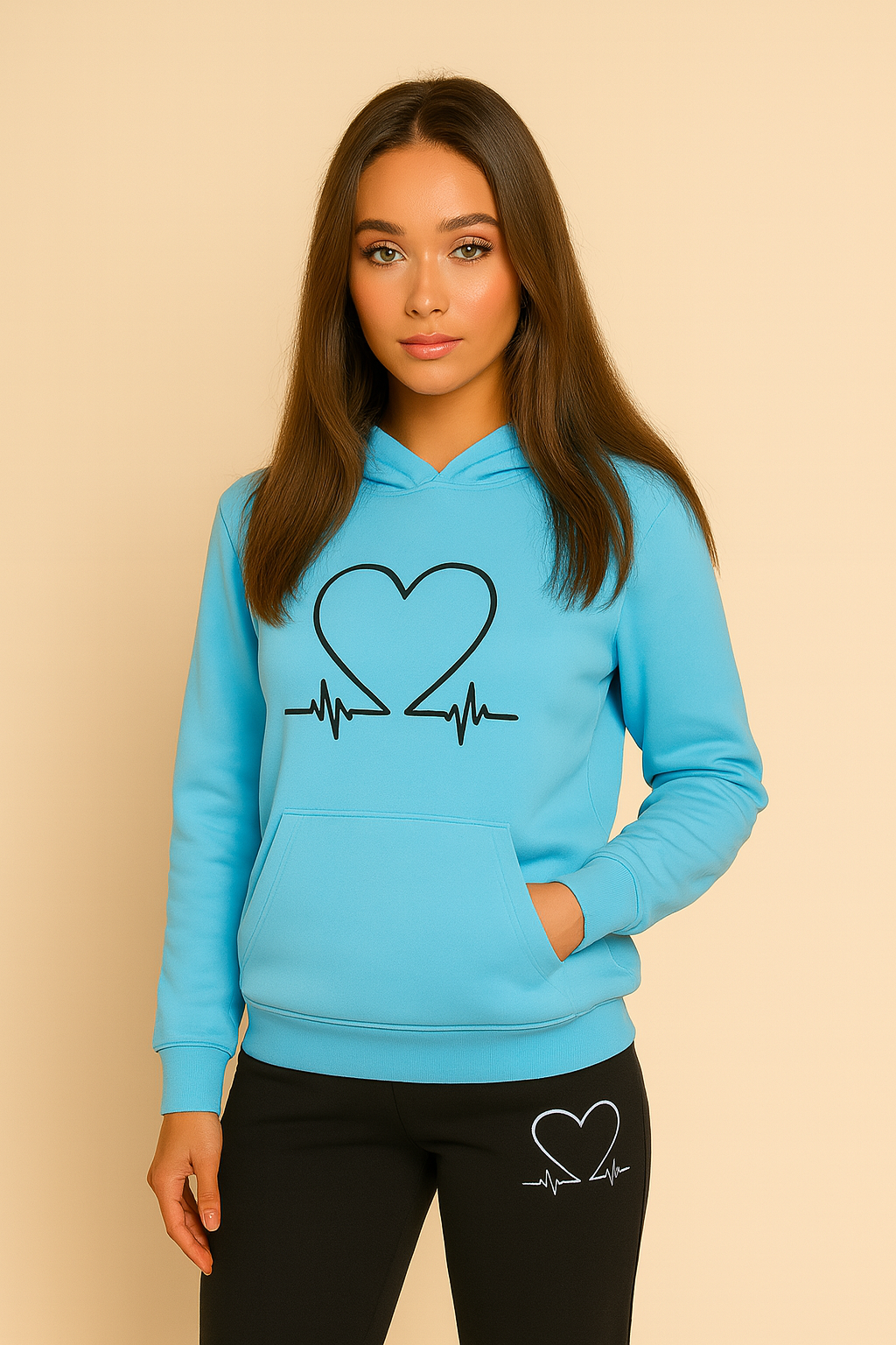 Liselotte | Women's Relaxed Tracksuit – Heart Detail Loungewear Set