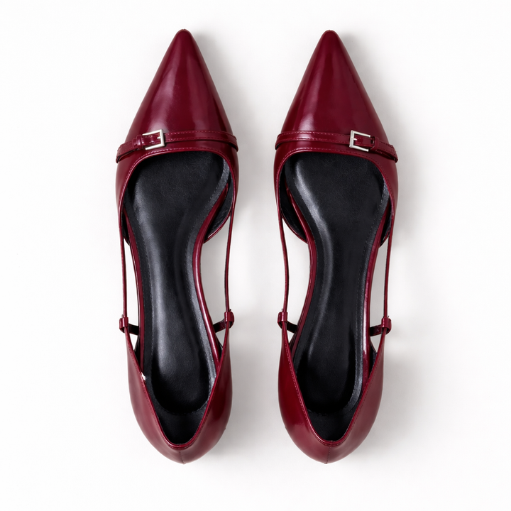 Aveline Patent Kitten Heels – Women's Pointed Toe Slingback Shoes