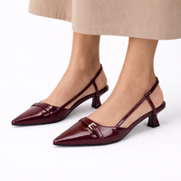 Aveline Patent Kitten Heels – Women's Pointed Toe Slingback Shoes