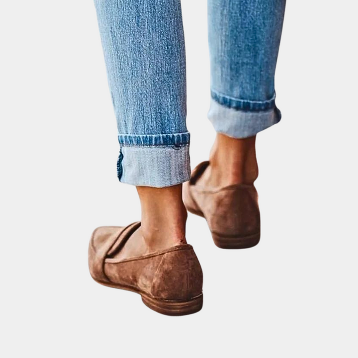 Hadley | Pointed Toe Suede Panel Slip-On Orthopedic Flats