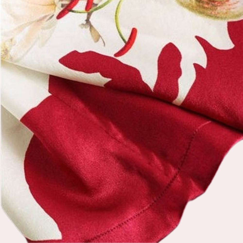Rosalind | Women's Contrast Floral Print Top with Round Neck
