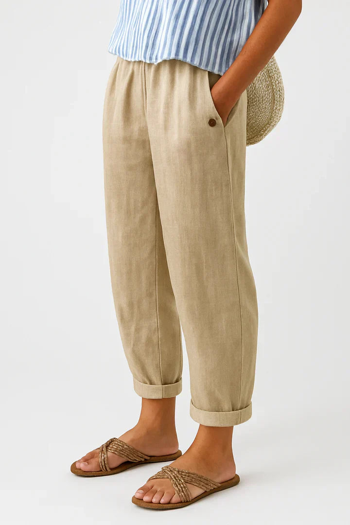 Capri | Relaxed Barrel Leg Linen Pants