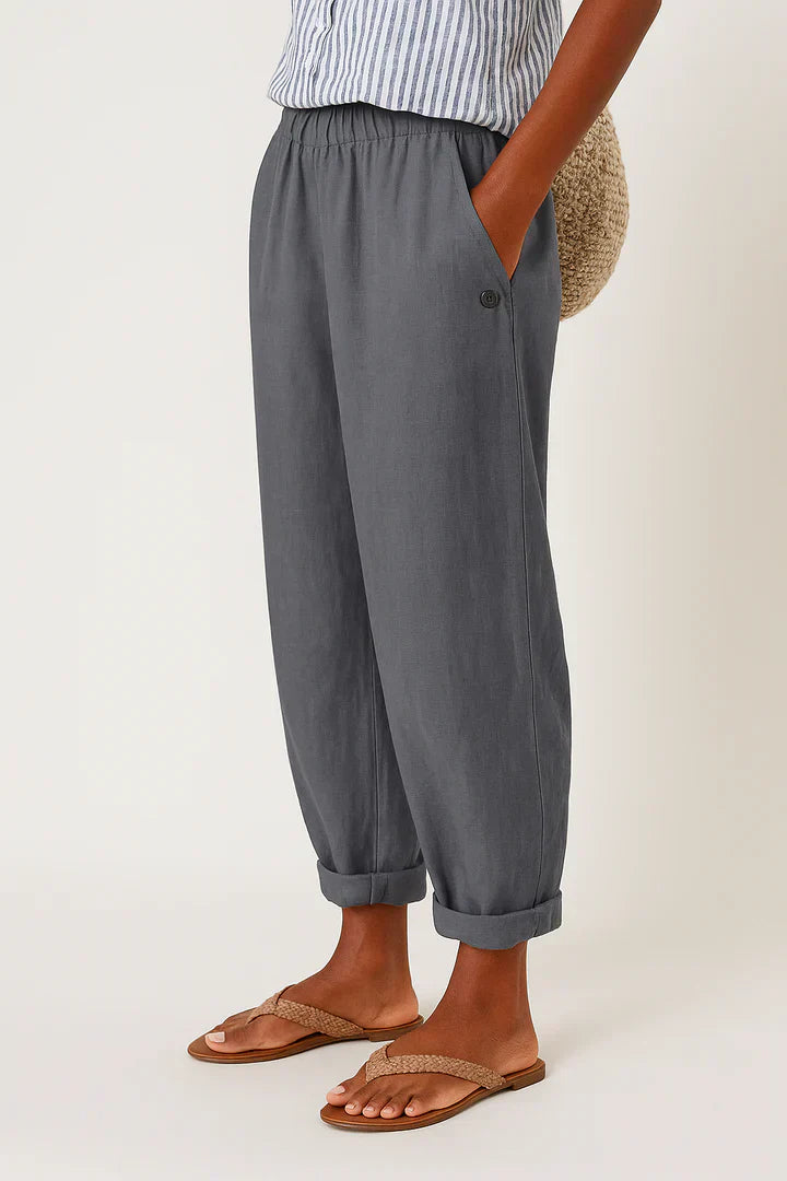 Capri | Relaxed Barrel Leg Linen Pants